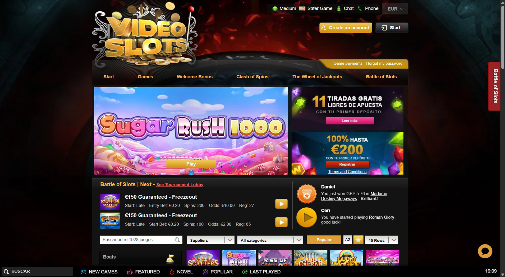 3. Videoslots Casino- Strong Online Casino Value